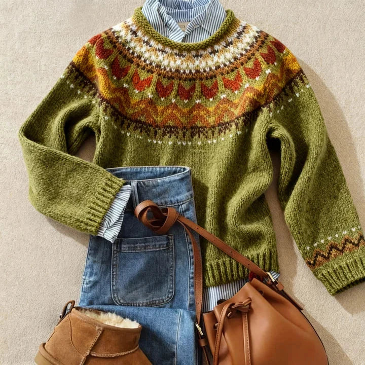 Simona - Chic Vintage Knit Sweater