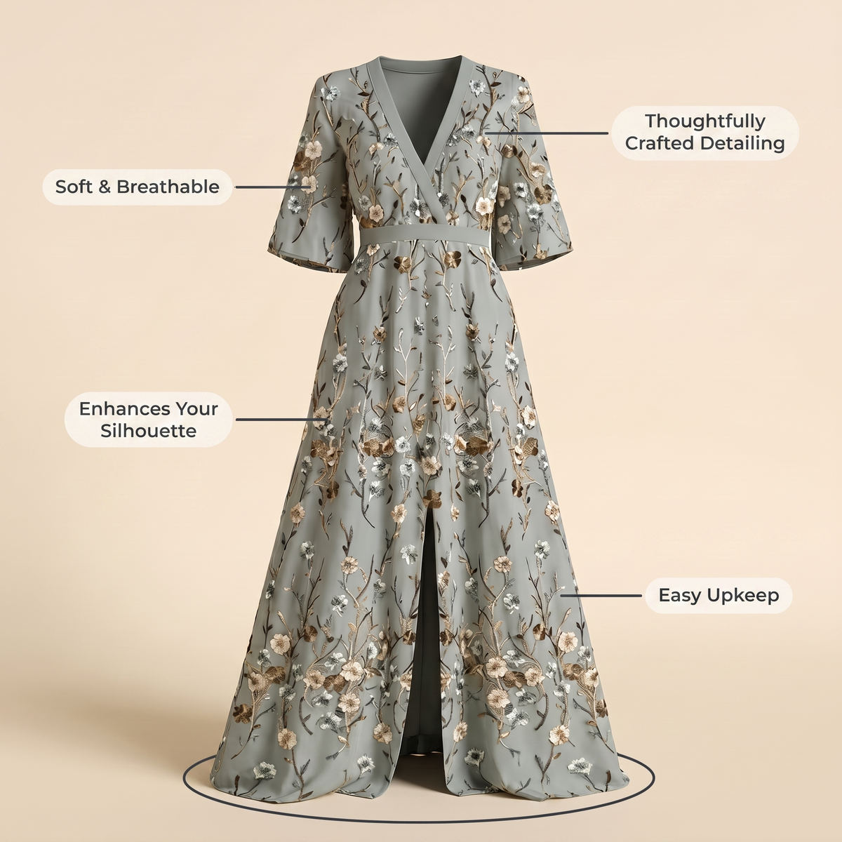 MARISA ELEGANT FLORAL DRESS